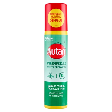 Autan Tropical Spray Insetto Repellente e Antizanzare Tigre, Comuni e Tropicali, 100ml